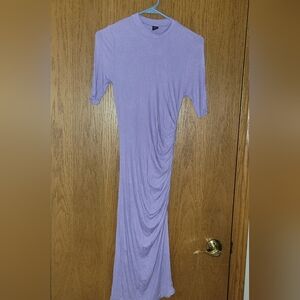 Womens purple shein small short sleeve dress bodycon
